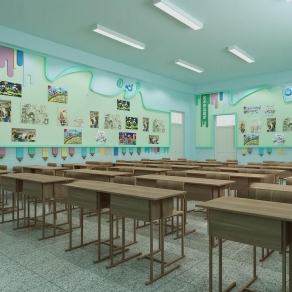 现代风格中小学美术教室3D模型下载